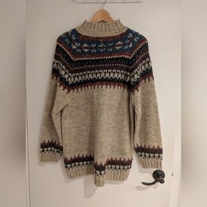 Beige Wool Crewneck Sweater